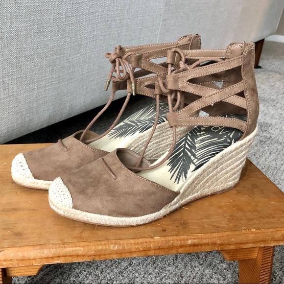 DV by Dolce Vita Shoes - DV by Dolce Vita Tan Lace-up Wedges